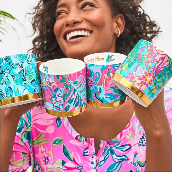 NWT Lilly Pulitzer Mug Seasalt Blue Barking Up The Palm - Picture 3 of 16